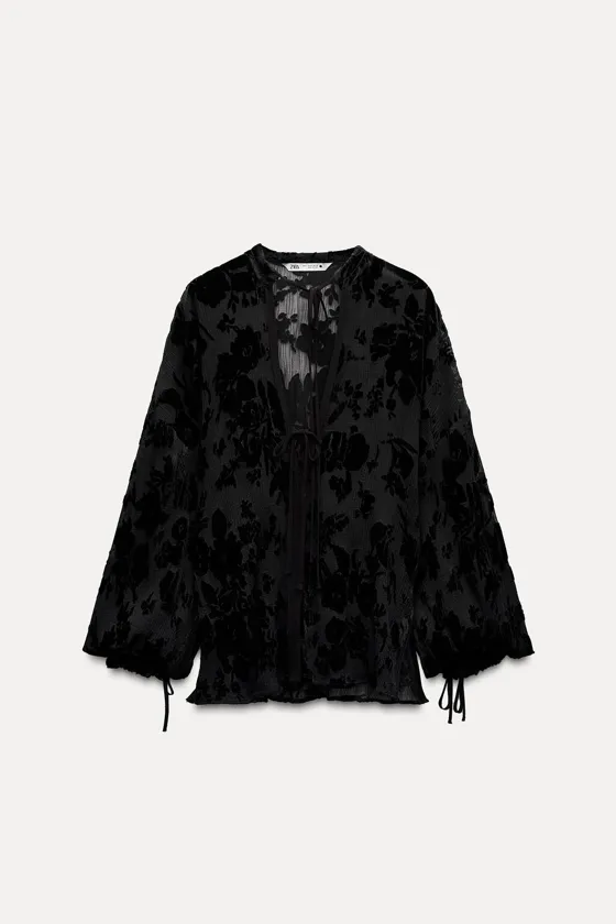 БЛУЗА С ДЕТАЛЬЮ ИЗ БАРХАТА — ZW COLLECTION