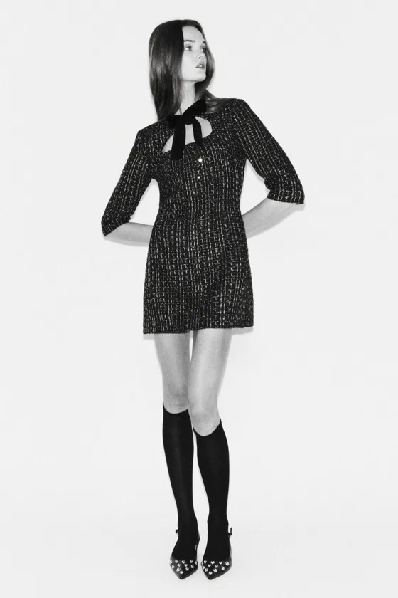ПЛАТЬЕ С БАРХАТНЫМ БАНТОМ — ZW COLLECTION