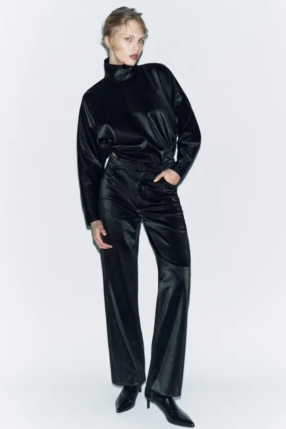 БРЮКИ ИЗ ИСКУССТВЕННОЙ КОЖИ — ZW COLLECTION
