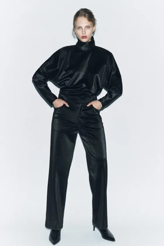 БРЮКИ ИЗ ИСКУССТВЕННОЙ КОЖИ — ZW COLLECTION