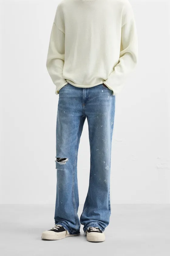 ДЖИНСЫ FLARED FIT В ПОЛОСКУ