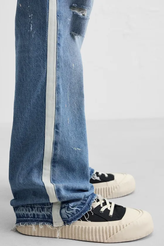 ДЖИНСЫ FLARED FIT В ПОЛОСКУ