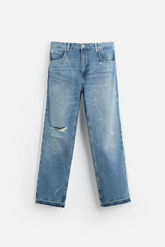 ДЖИНСЫ FLARED FIT В ПОЛОСКУ