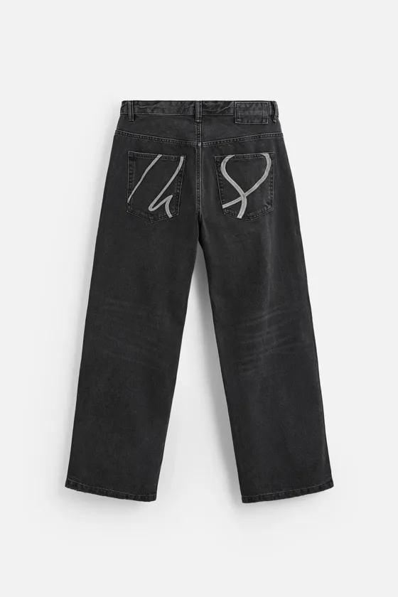 ДЖИНСЫ BAGGY FIT С ВЫШИВКОЙ