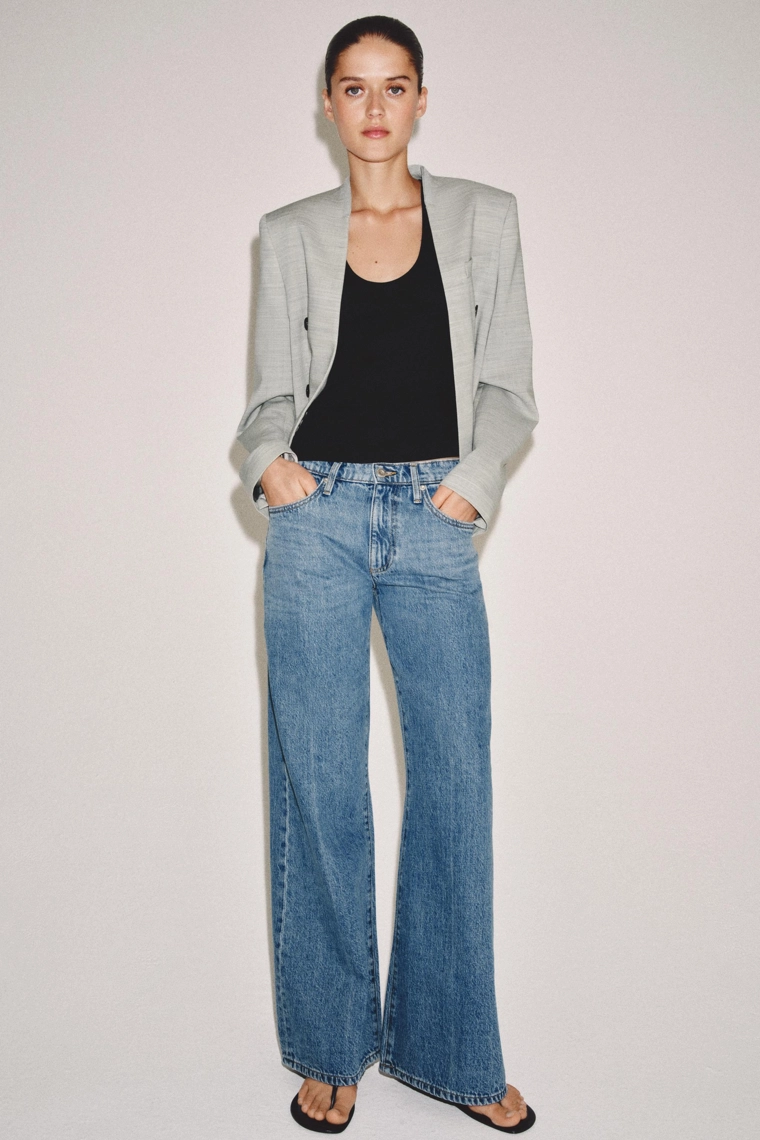 Джинсы с низкой посадкой и широкими штанинами коллекции zw