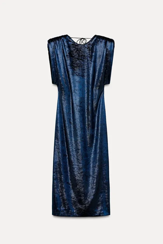 БАРХАТНОЕ ПЛАТЬЕ С ПОДПЛЕЧНИКАМИ — ZW COLLECTION
