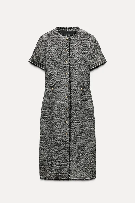 ПЛАТЬЕ МИДИ ИЗ РЕЛЬЕФНОЙ ТКАНИ — ZW COLLECTION