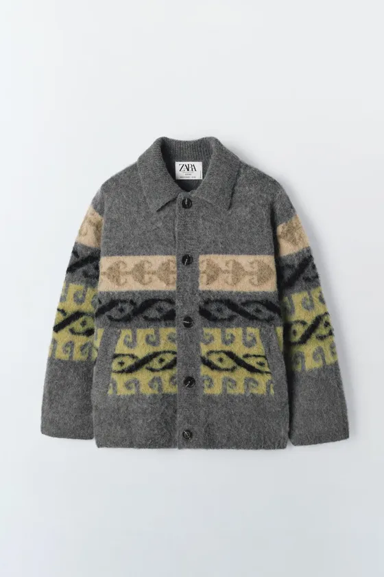 Куртка limited edition из альпаки и шерсти с жаккардовым узором