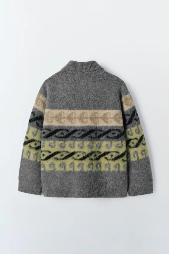 Куртка limited edition из альпаки и шерсти с жаккардовым узором