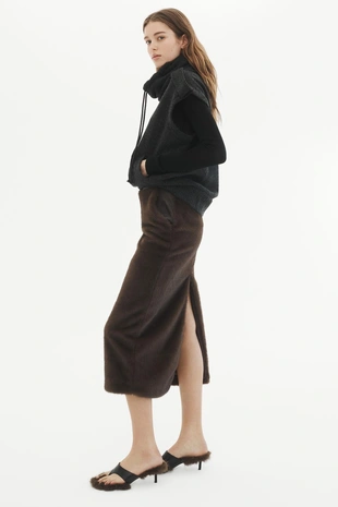 Юбка-миди из искусственного меха LIMITED EDITION - Заказать в России