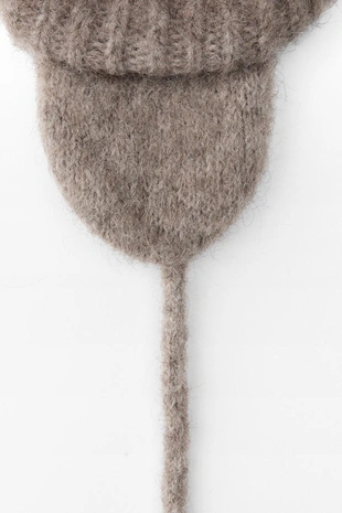 Шапка бини из альпаки, с ушками- Заказать в России