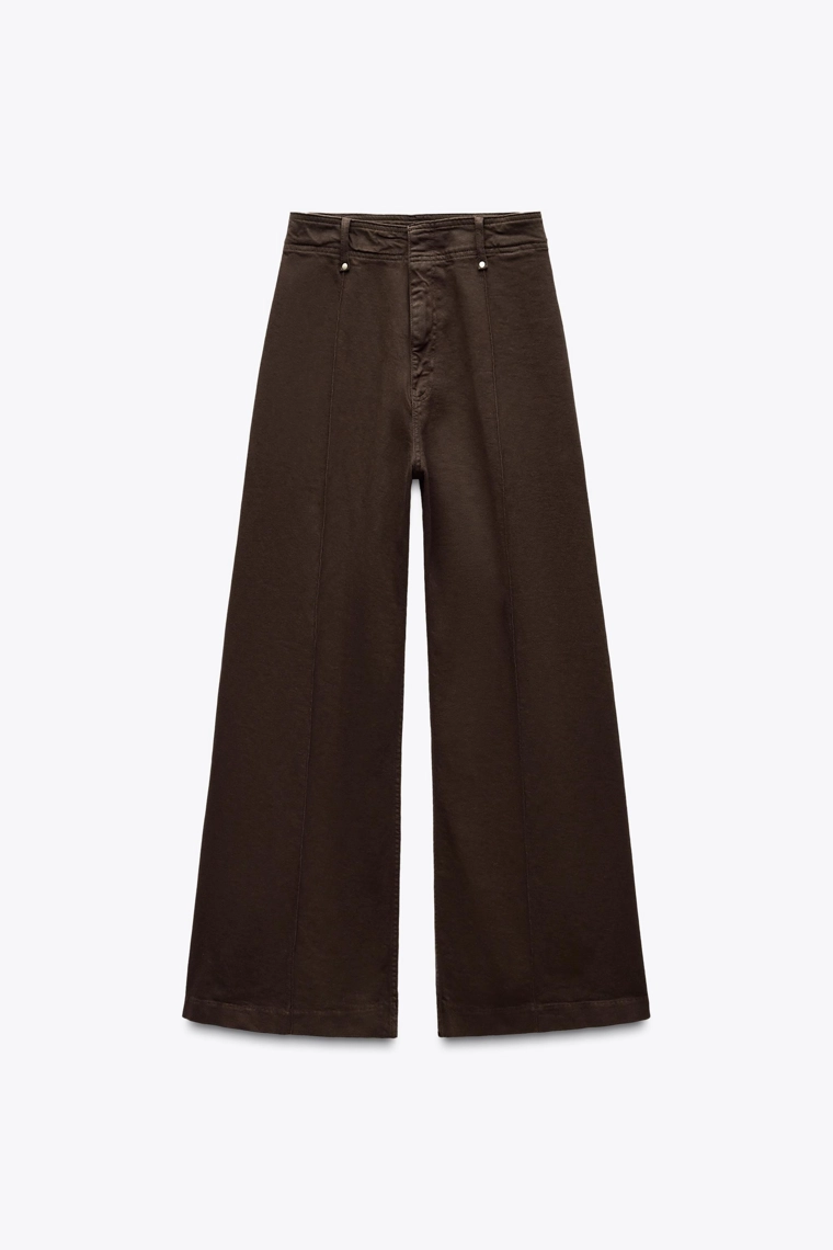 Джинсы с высокой посадкой и широкими брючинами коллекции zara