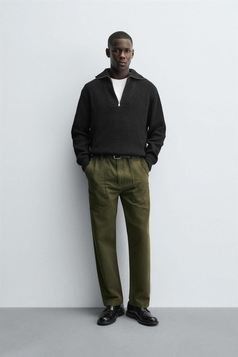 Джемпер с круглой высокой горловиной и молнией purl knit