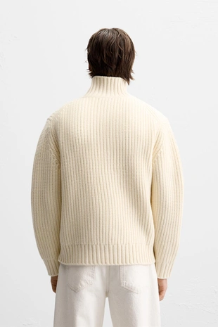 Шерстяной кардиган с застежкой-молнией- Заказать в России