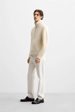 Шерстяной кардиган с застежкой-молнией- Заказать в России