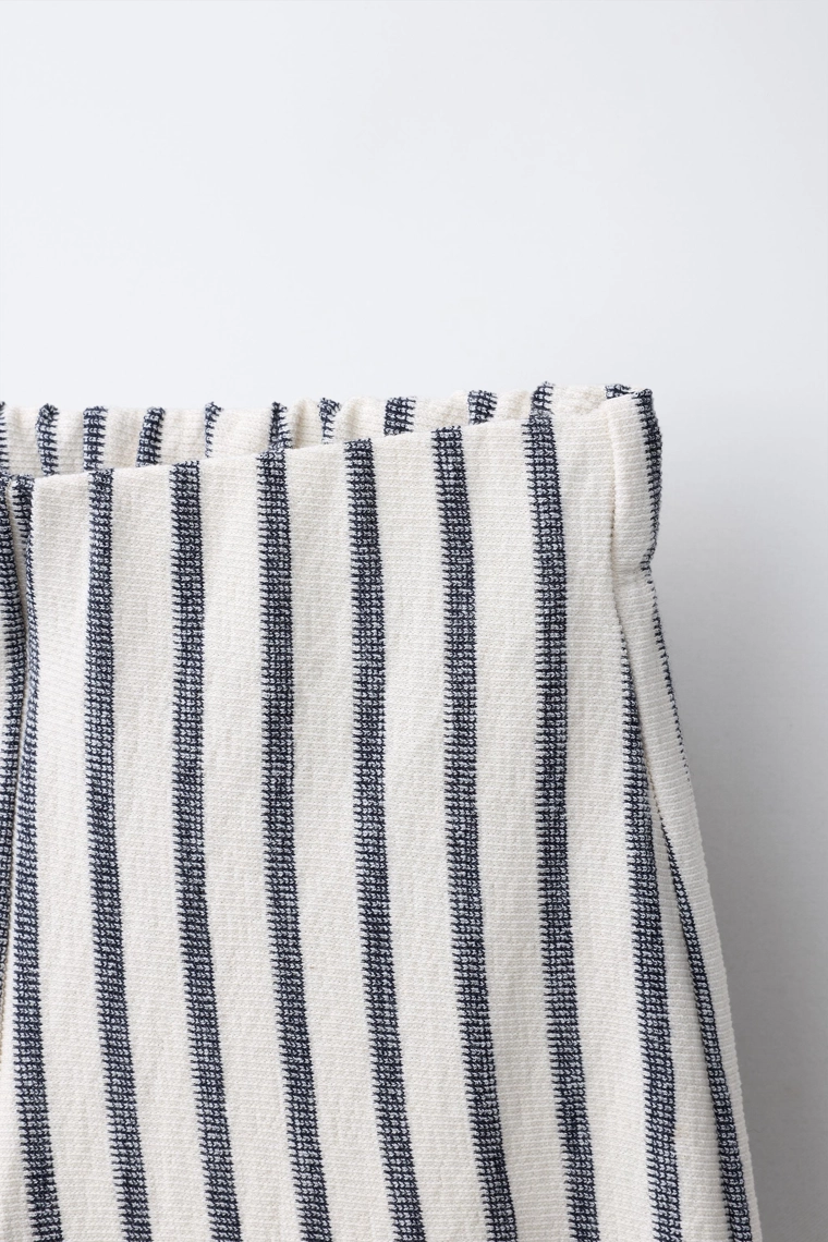 Широкие брюки-карго в полоску