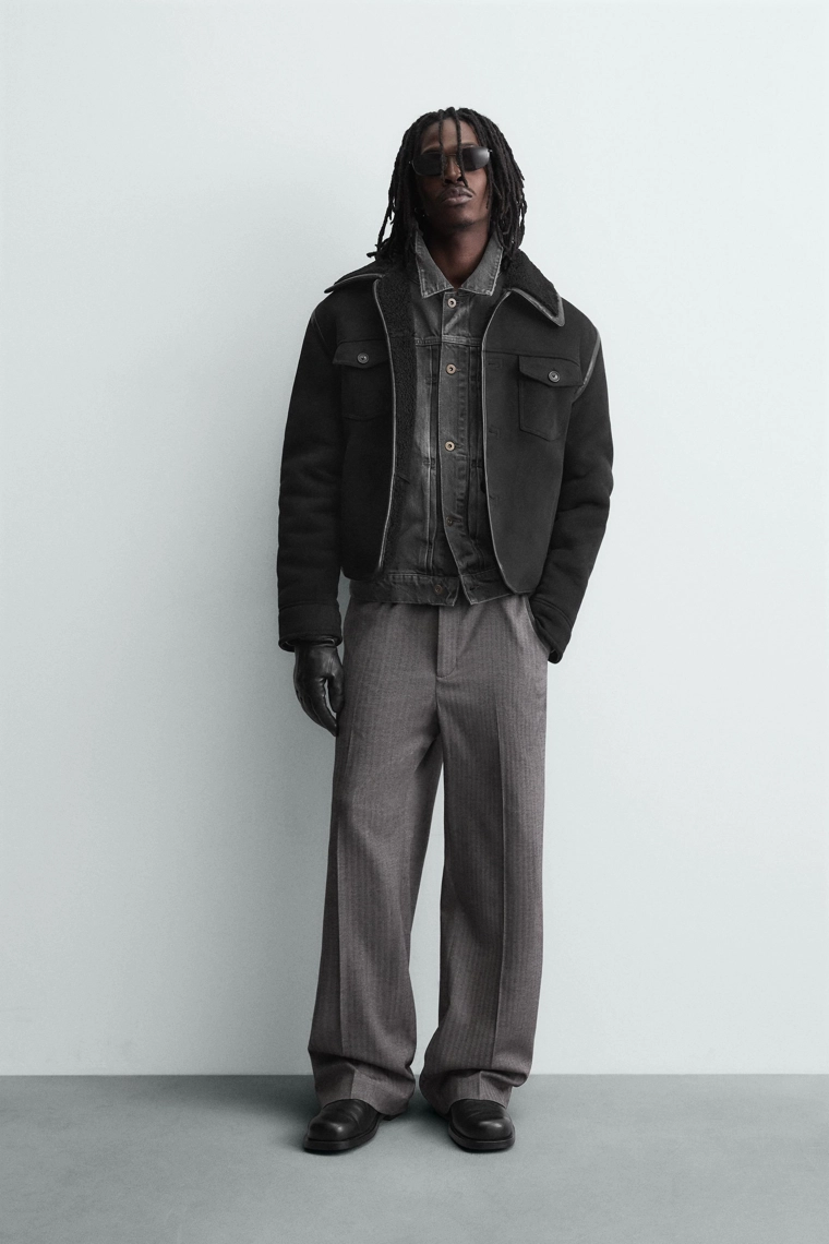 Двухсторонний жакет из искусственной замши