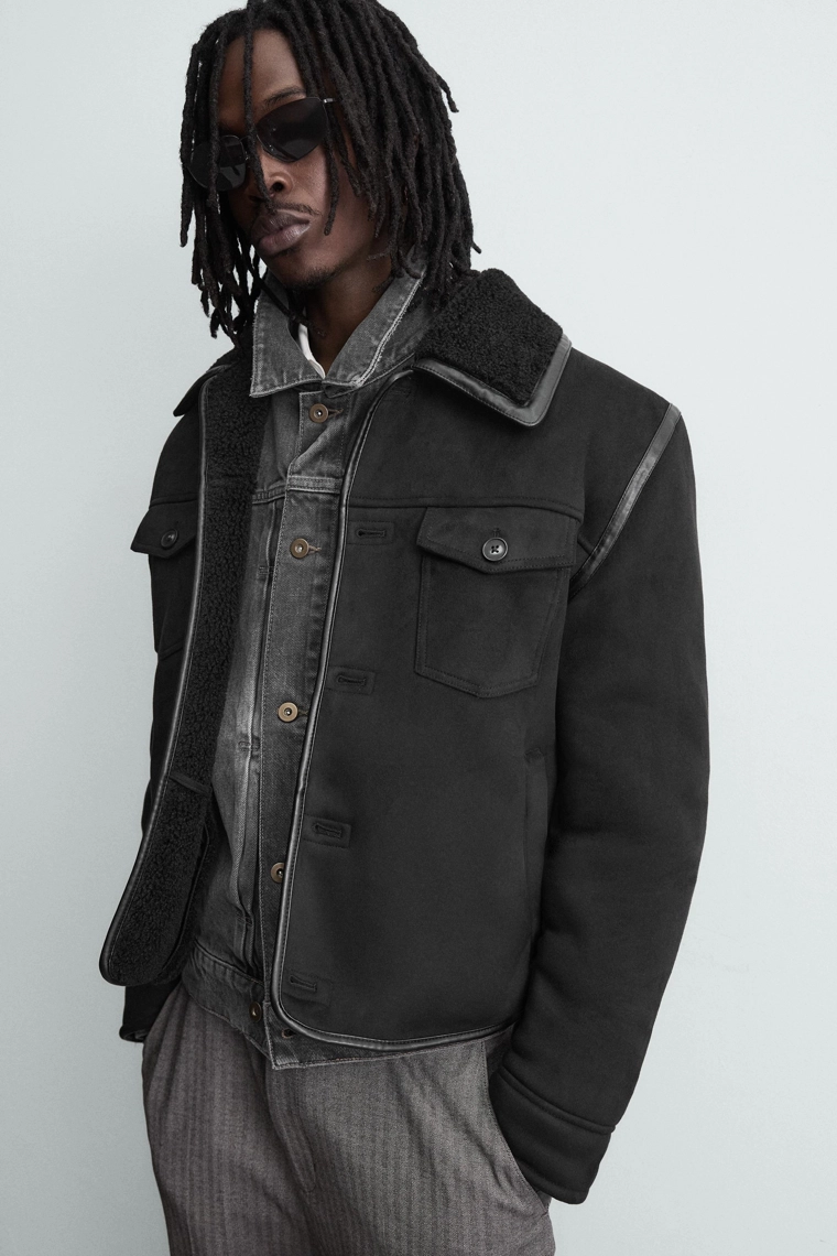 Двухсторонний жакет из искусственной замши