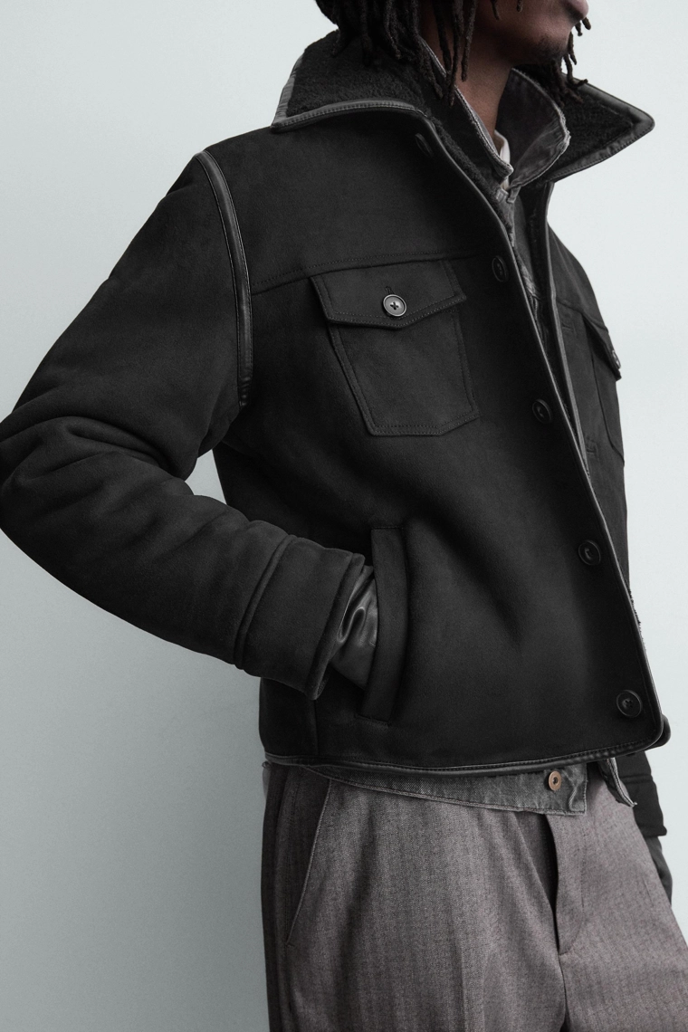 Двухсторонний жакет из искусственной замши