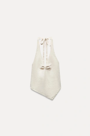 Хлопковый топ с горловиной халтер — ZW COLLECTION- Заказать в России