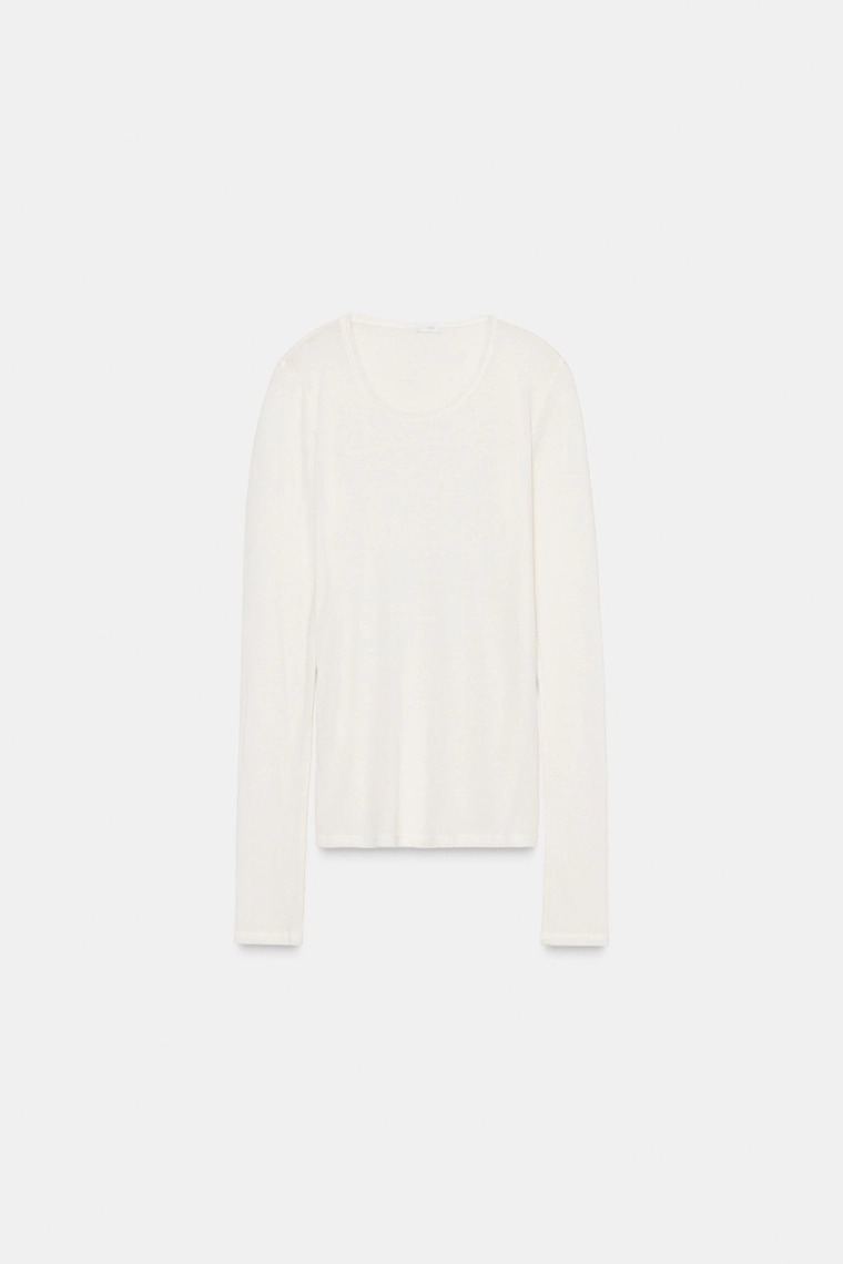 Лонгслив из хлопка с шерстью