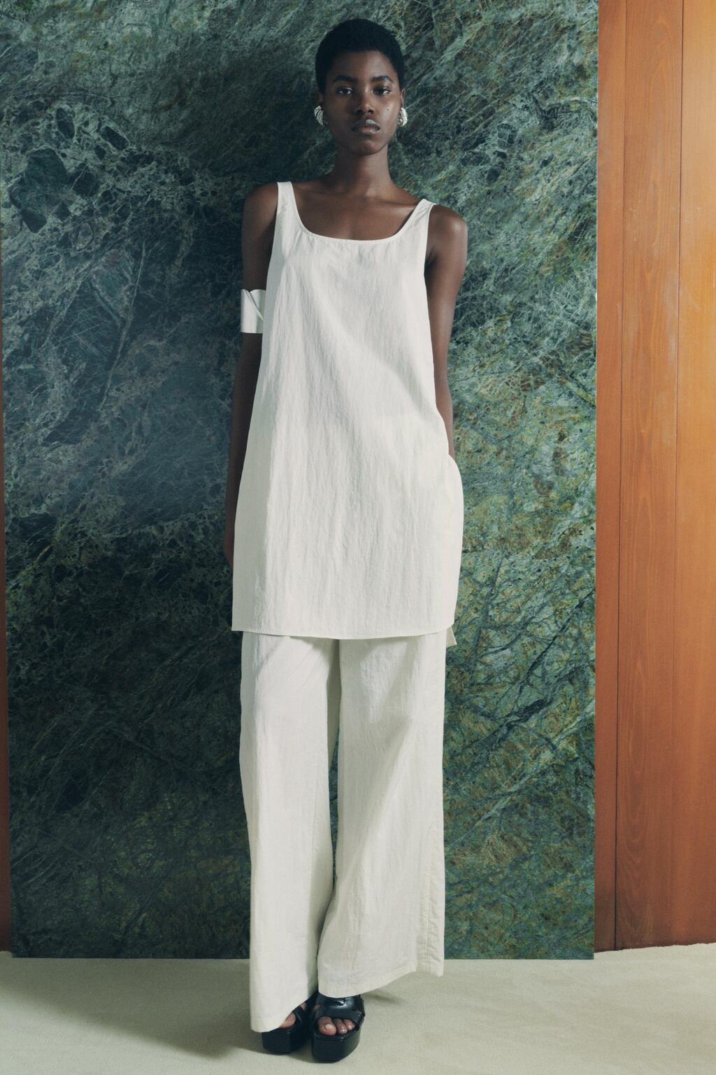 Zara Топ на бретелях — zw collection - Цвет желтовато-белый