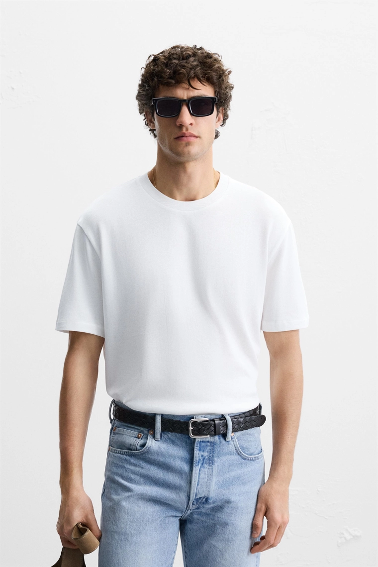 Майка с круглым вырезом zara regular fit