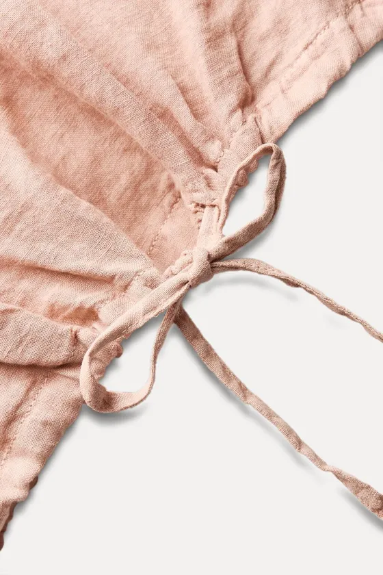 ТОП ИЗ 100% ЛЬНА С ЗАВЯЗКАМИ — коллекция Zara «ZW»
