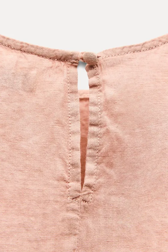 ТОП ИЗ 100% ЛЬНА С ЗАВЯЗКАМИ — коллекция Zara «ZW»