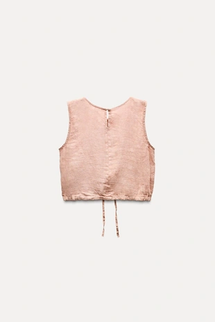 Топ из 100% льна с завязками — коллекция Zara «Zw»
