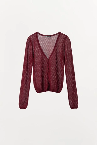 Ажурный трикотажный кардиган - Заказать в России