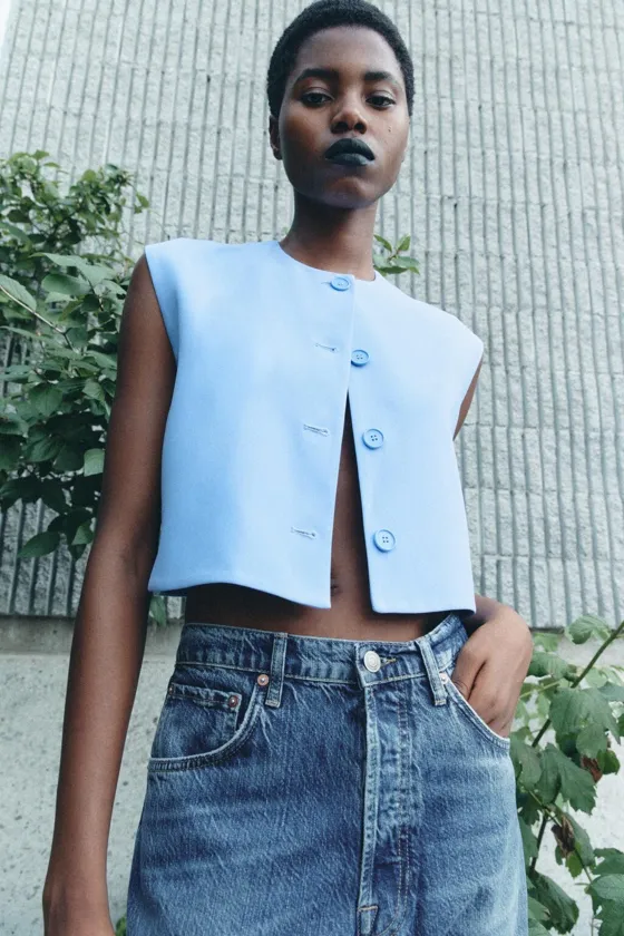 ТОП-ЖИЛЕТ С ПУГОВИЦАМИ — ZW COLLECTION