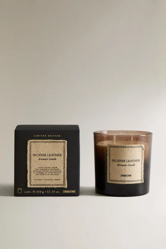 350 г) ароматическая свеча incense leather