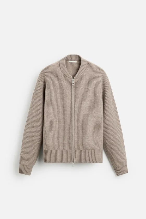 Zara Кардиган с застежкой-молнией - Цвет серовато-коричневый