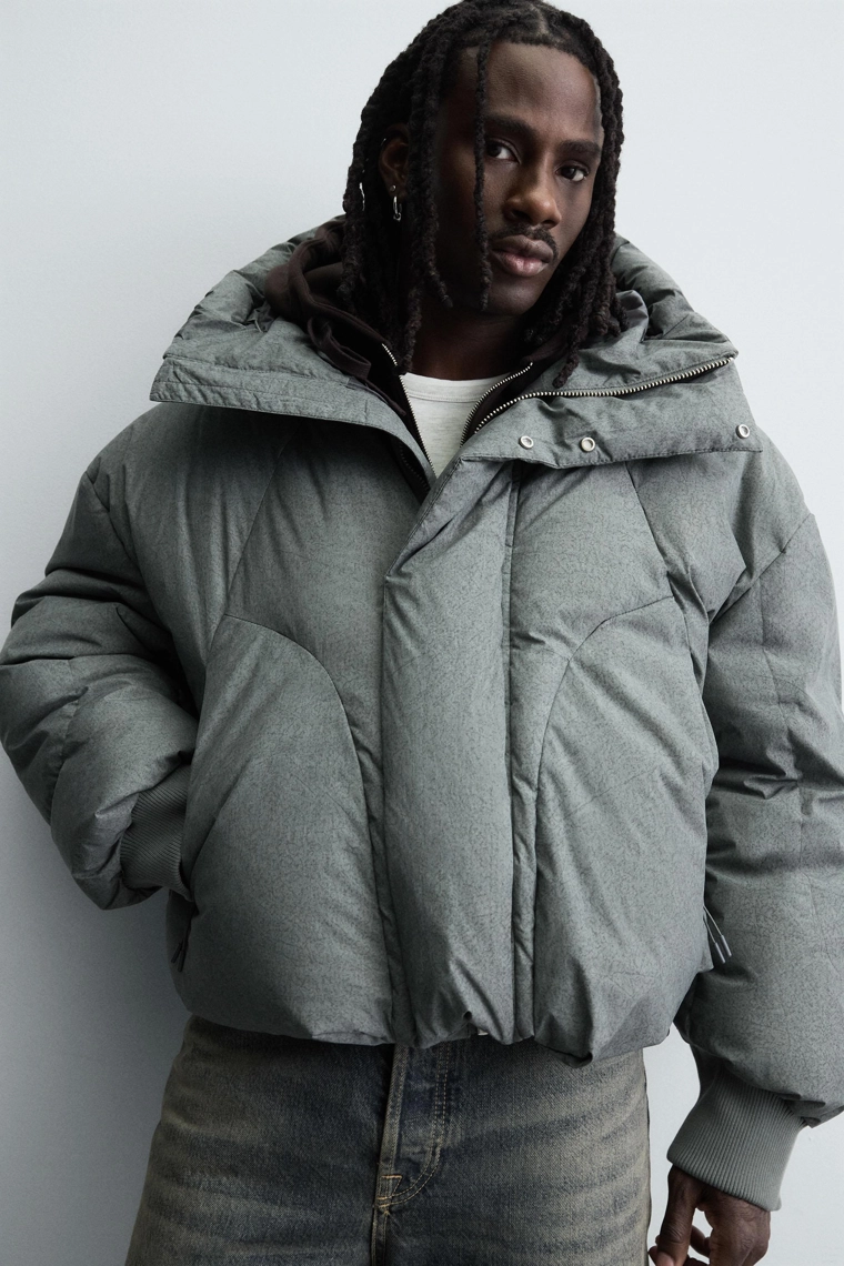 Куртка свободного кроя с утеплением