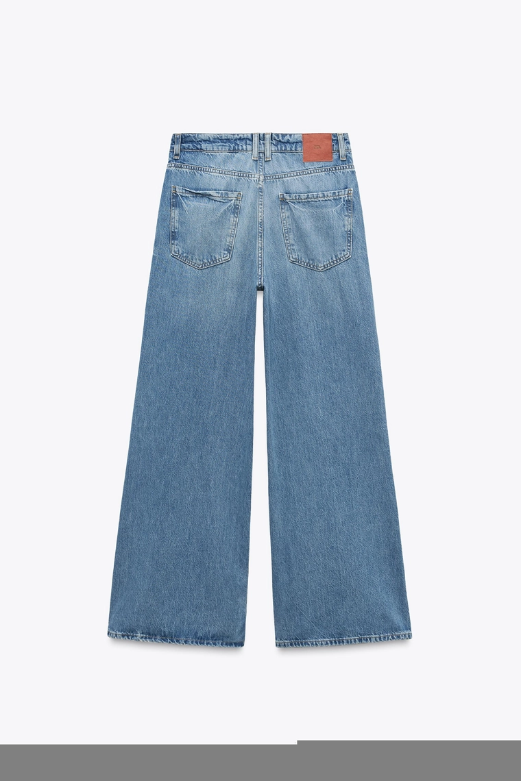 Zara Джинсы с высокой посадкой и широкими брюками z1975 на