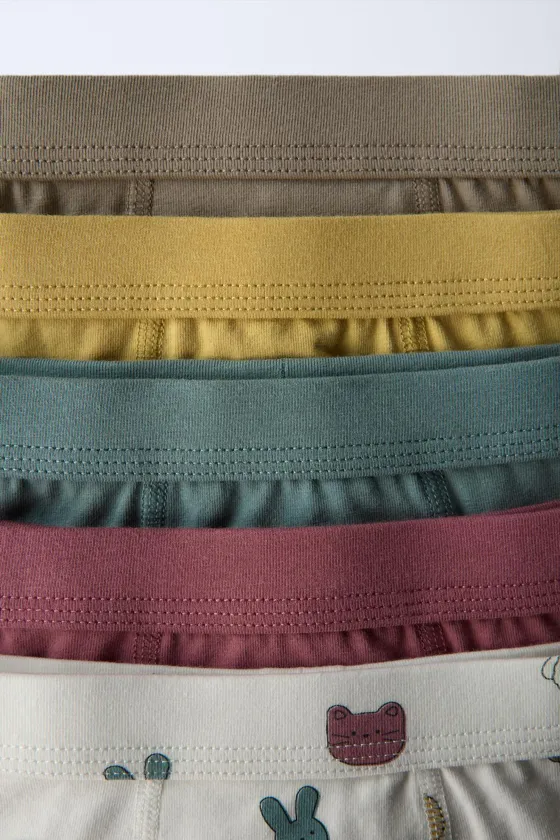 Пятерка трусов с животными для детей 3-6 лет