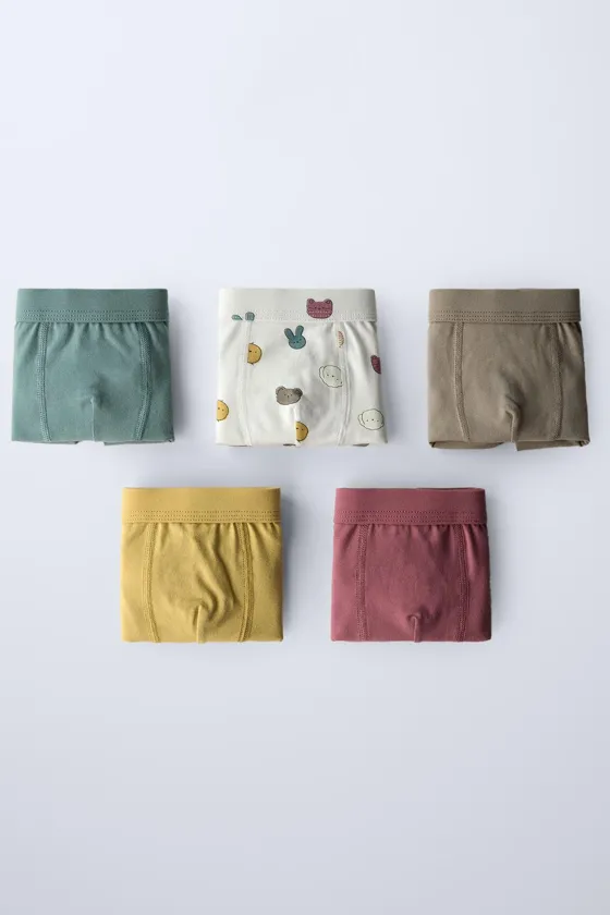 Пятерка трусов с животными для детей 3-6 лет