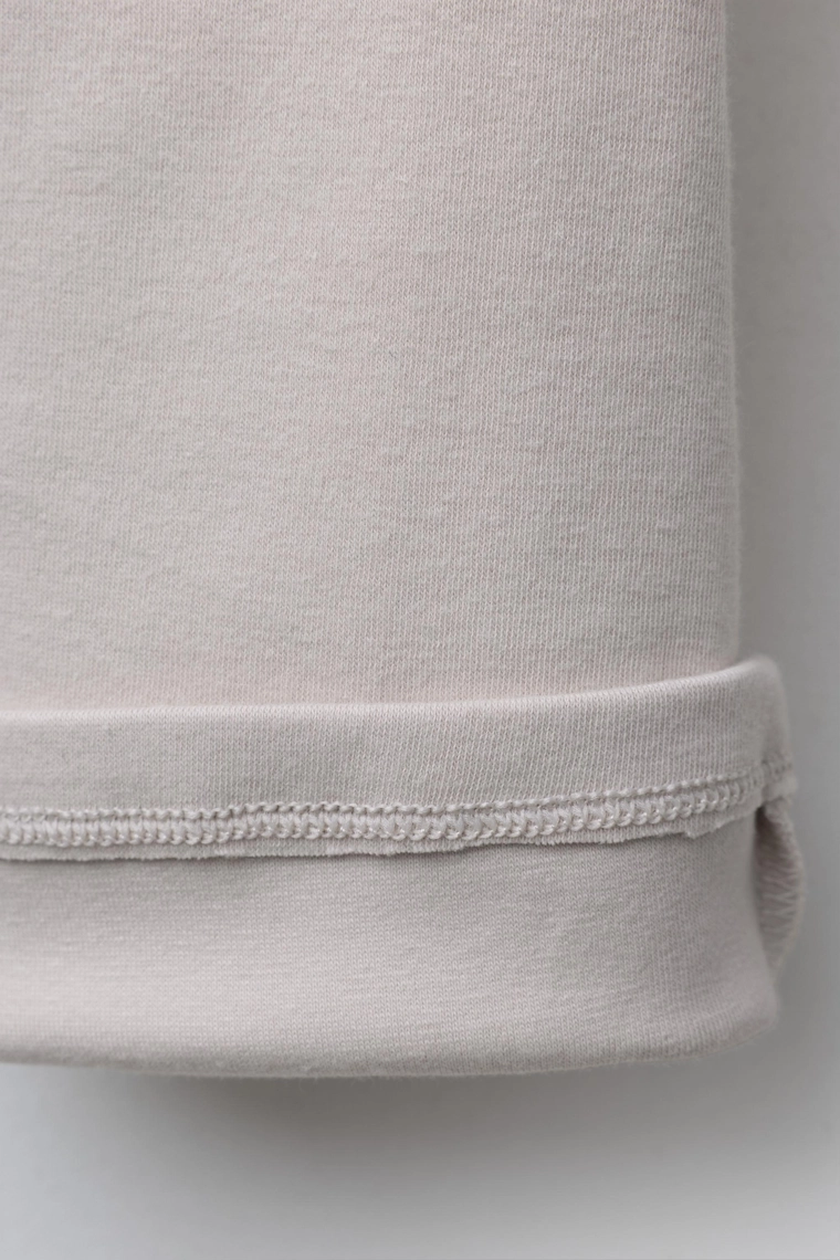 Широкие плюшевые брюки с вышитым слоганом