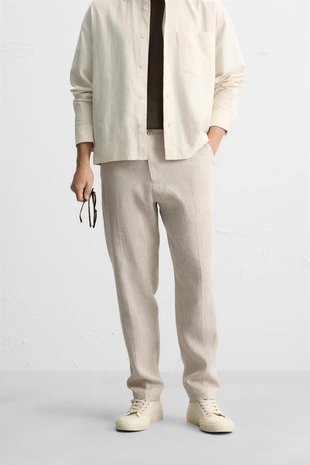 Брюки из 100% льна- Заказать в России