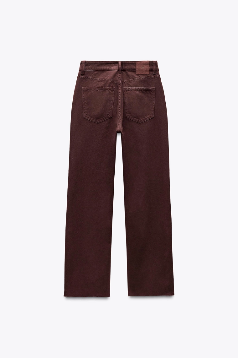 Джинсы прямого кроя zara z1975 с высокой посадкой