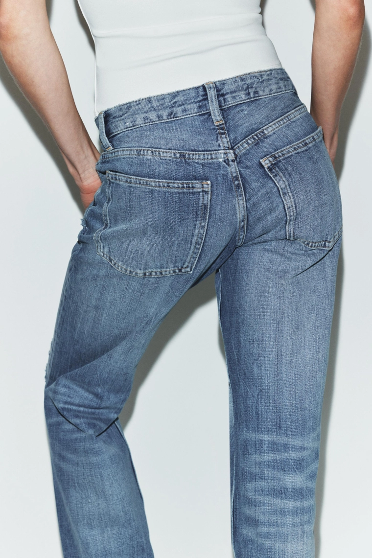 Джинсы с низкой посадкой и широкими штанинами trf