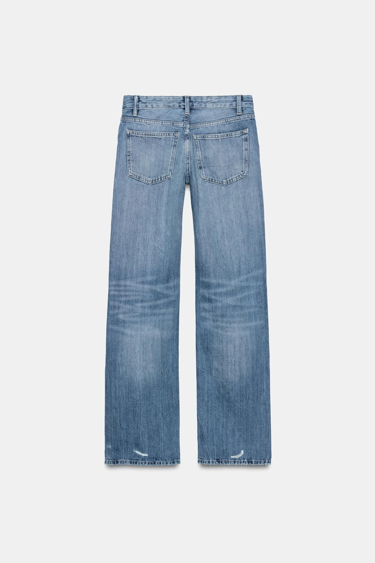Джинсы с низкой посадкой и широкими штанинами trf
