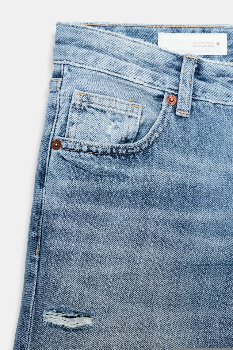 Джинсы с низкой посадкой и широкими штанинами trf