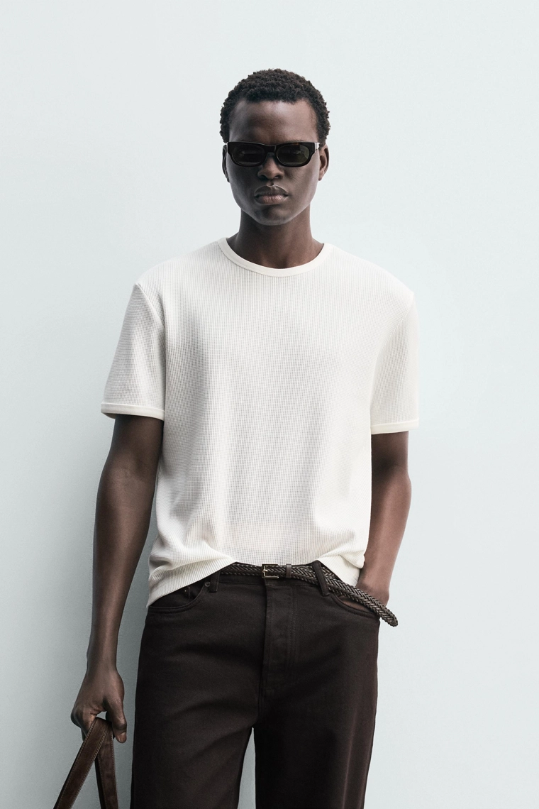 Футболка с вафельным плетением