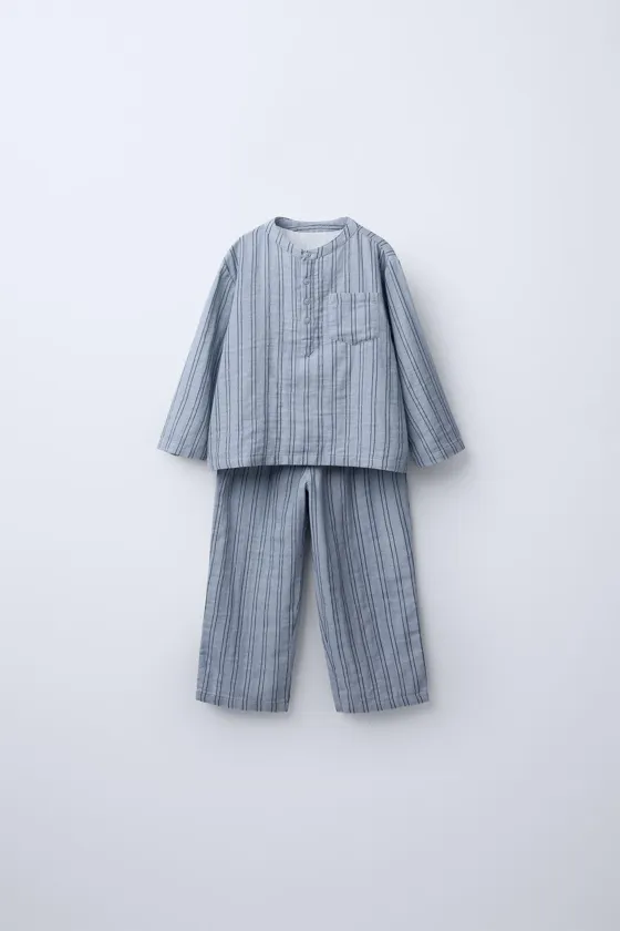 Пижама с рубашкой в полоску на 3-6 лет