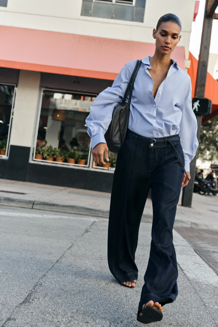 Джинсы буткат z1975 с высокой талией и поясом