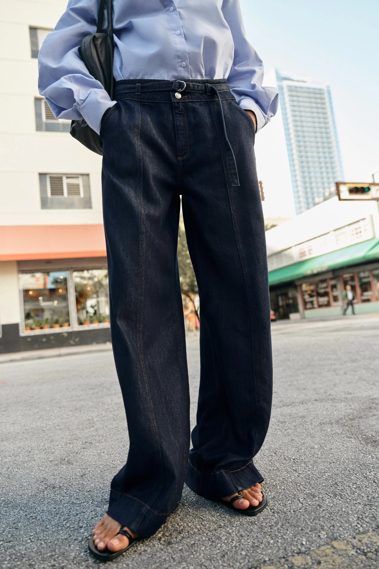 Джинсы буткат z1975 с высокой талией и поясом