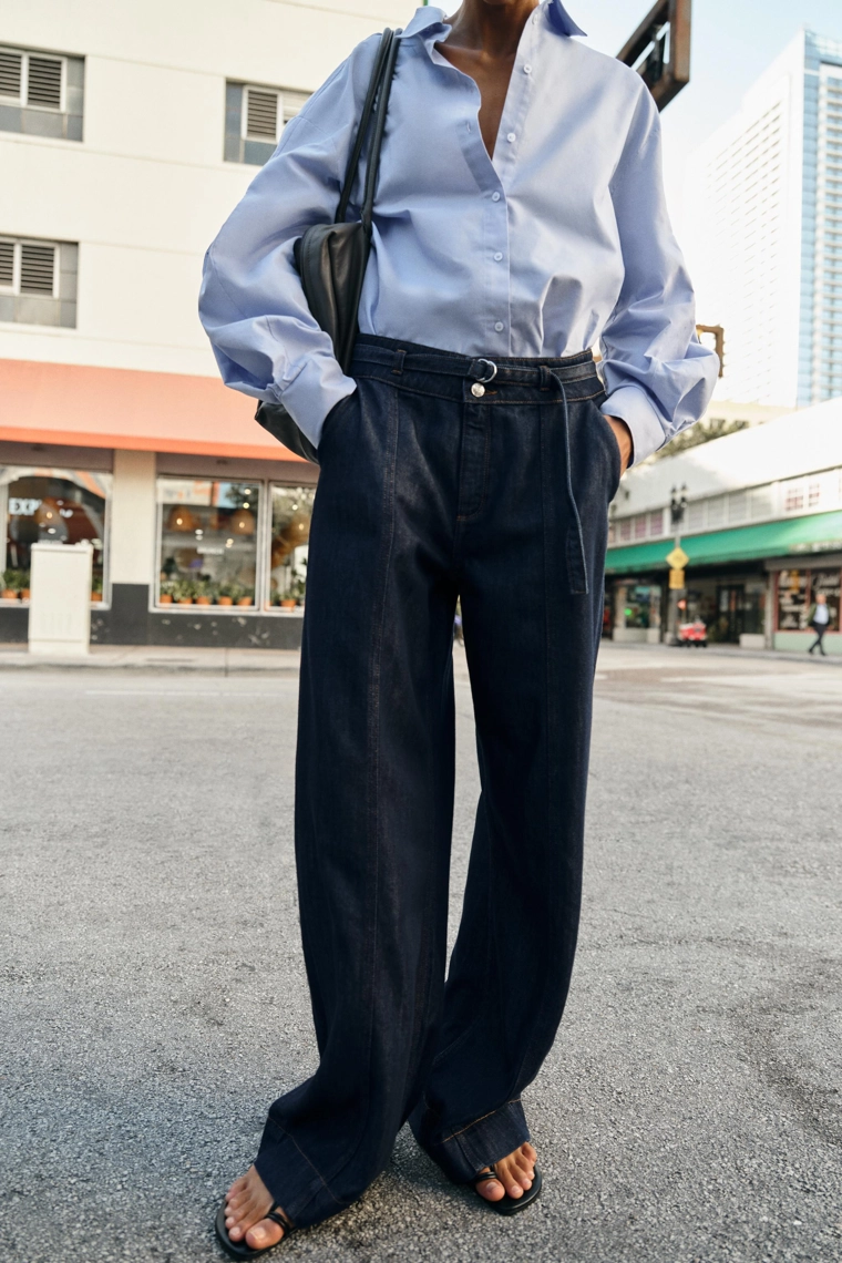 Джинсы буткат z1975 с высокой талией и поясом