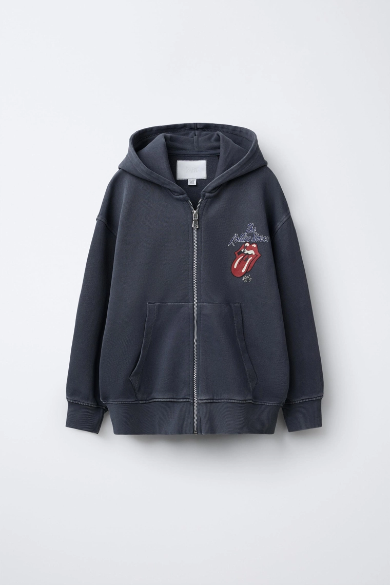 Толстовка с молнией и принтом rolling stones ©